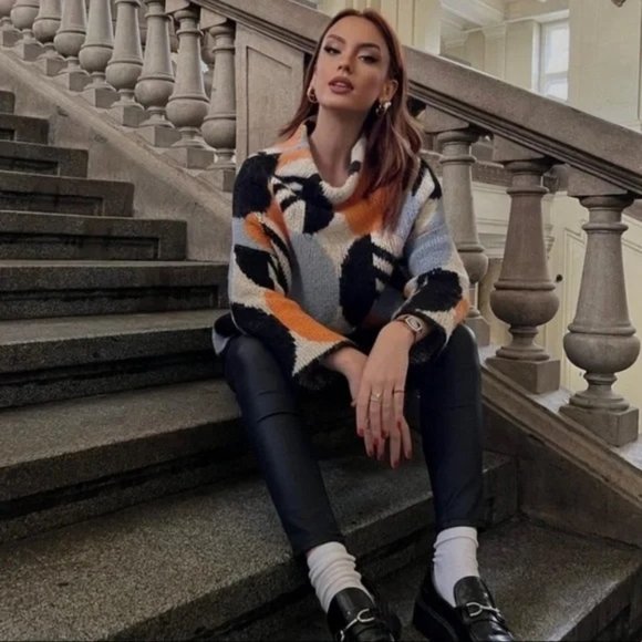 Zara Multicolored Jacquard Knit Sweater - Picture 6 of 13